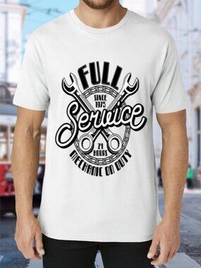 Full Service Mechanic Graphic Tee - White